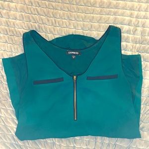 Express Teal Sleeveless Portofino Tank Top - Size Medium